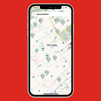 HTM app deelmobiliteit kaart HTM app deelmobiliteit kaart